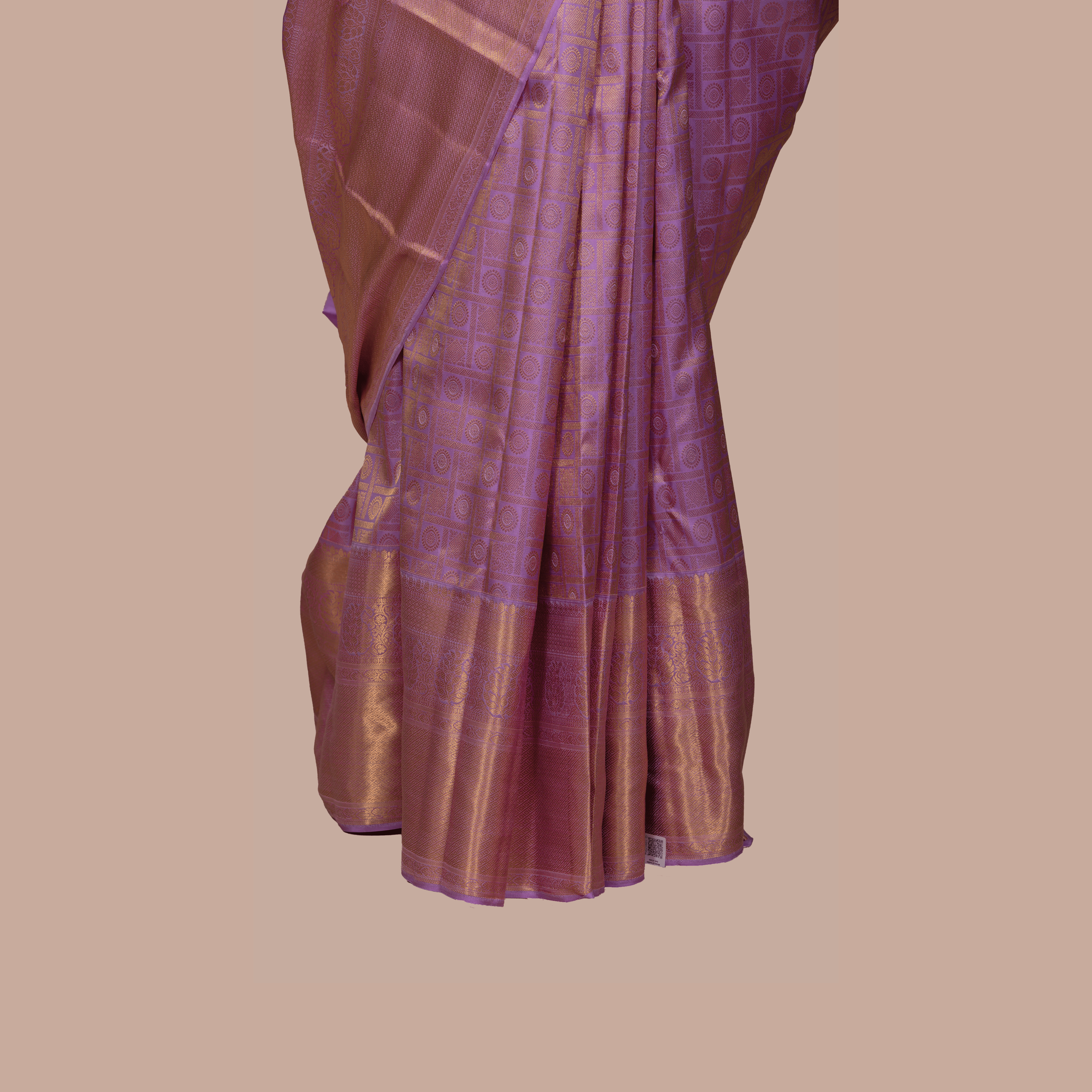 Lavender & Self Body Design & Self Border With  Unstiched Blouse