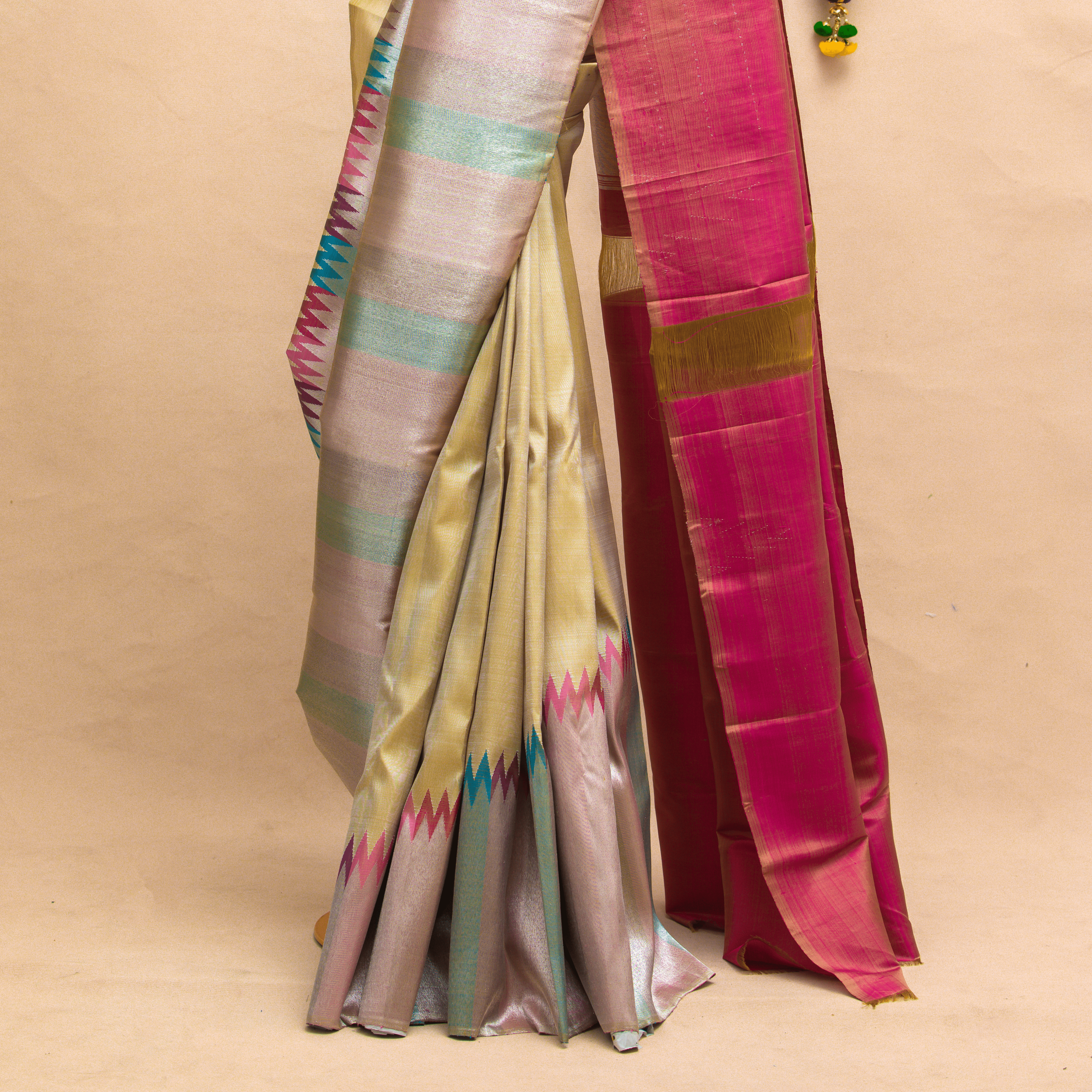 Elegant Tassar Saree – Tissue Border Edition