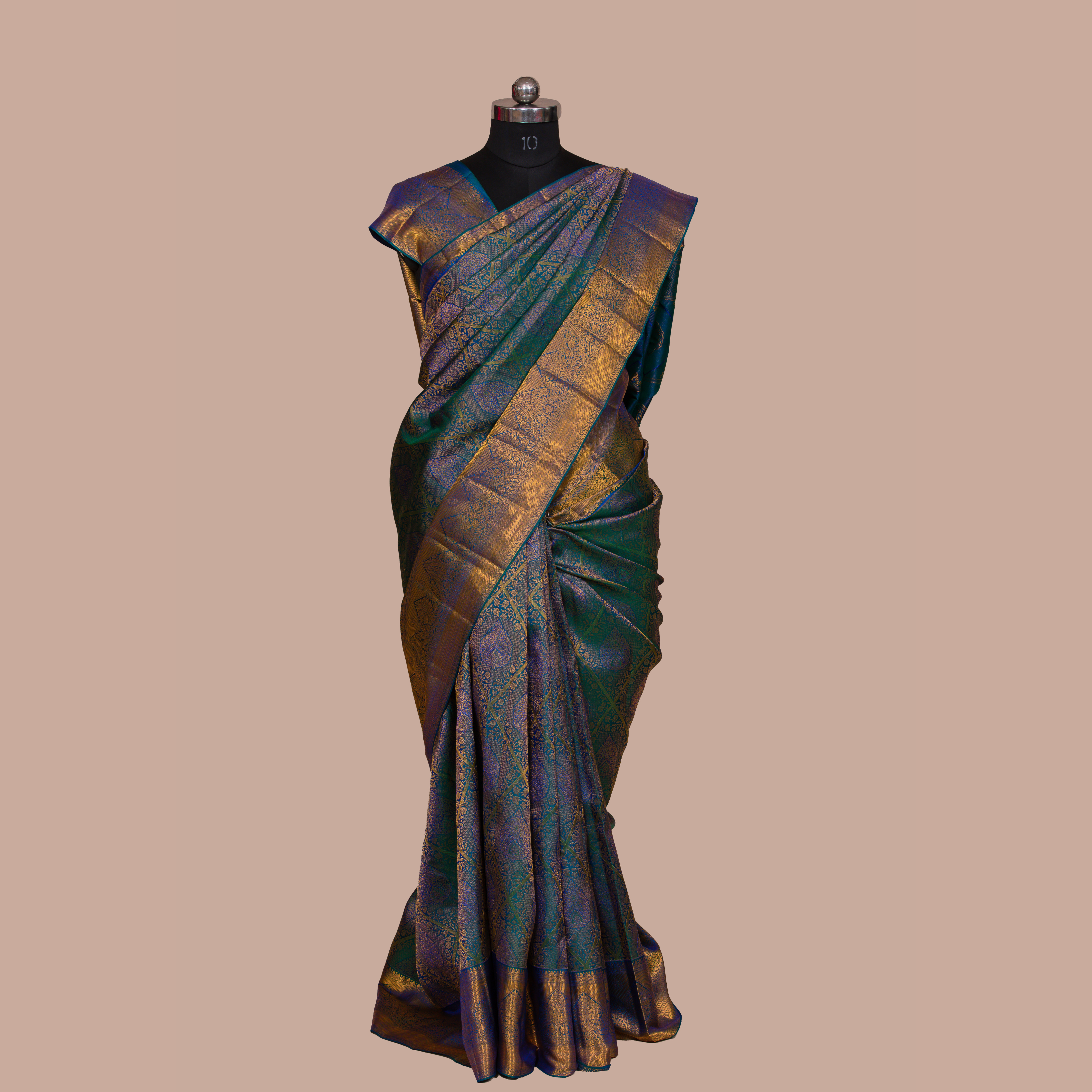 Ramer Blue & Embos Body Design With unstriched Blouse