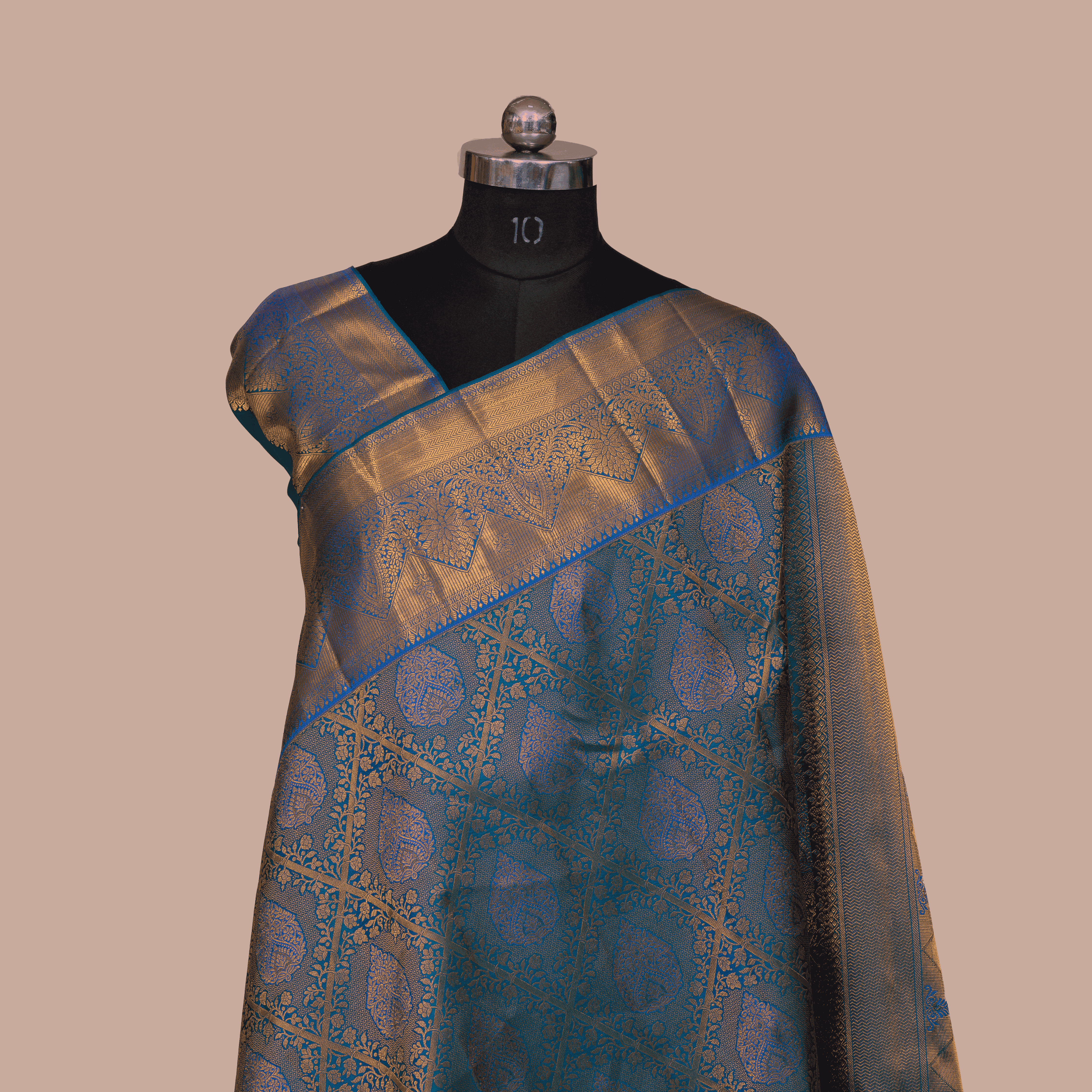 Ramer Blue & Embos Body Design With unstriched Blouse