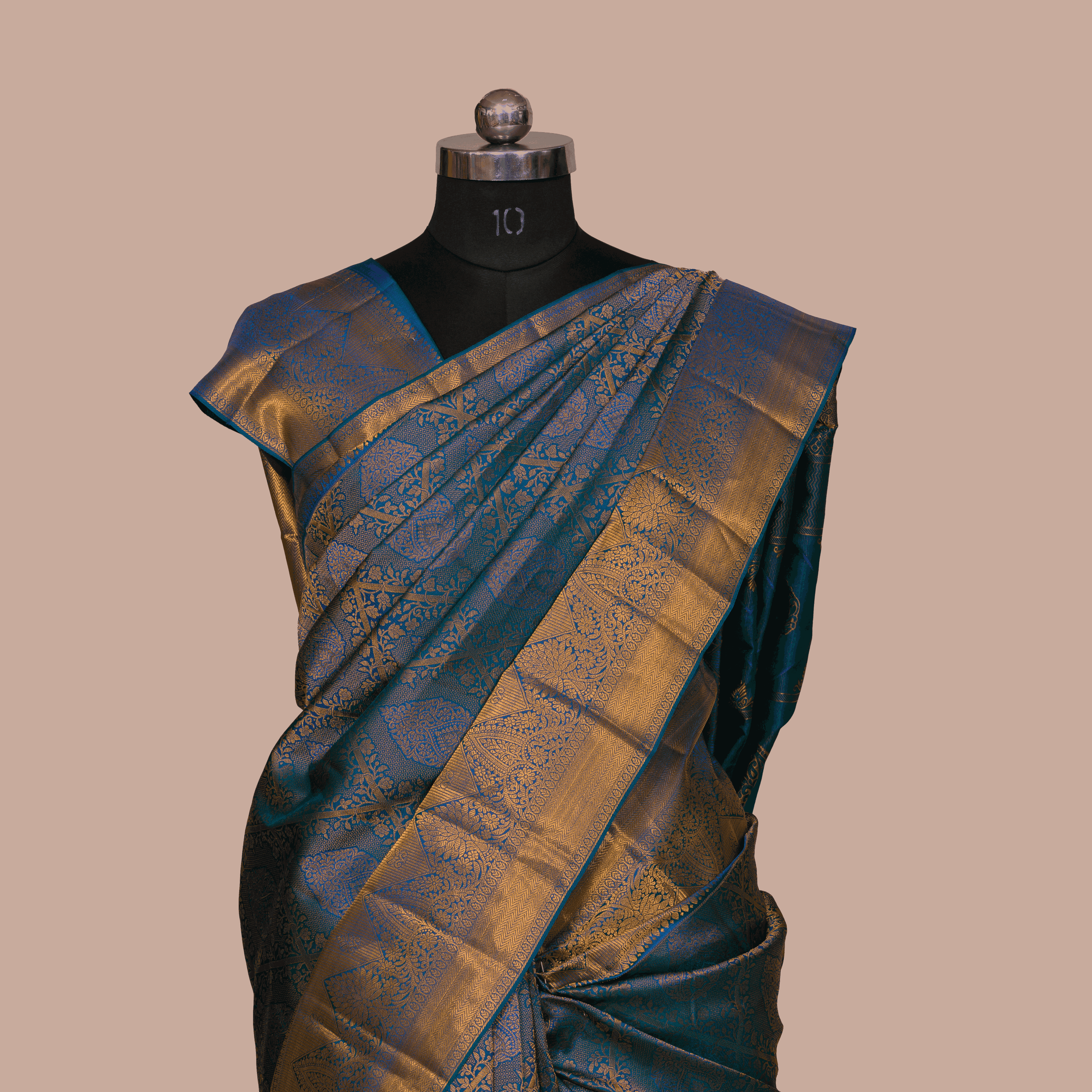 Ramer Blue & Embos Body Design With unstriched Blouse