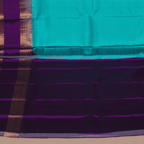 Sky Blue & Violet Butta Body Design & Double pit Border With Unstitched Blouse