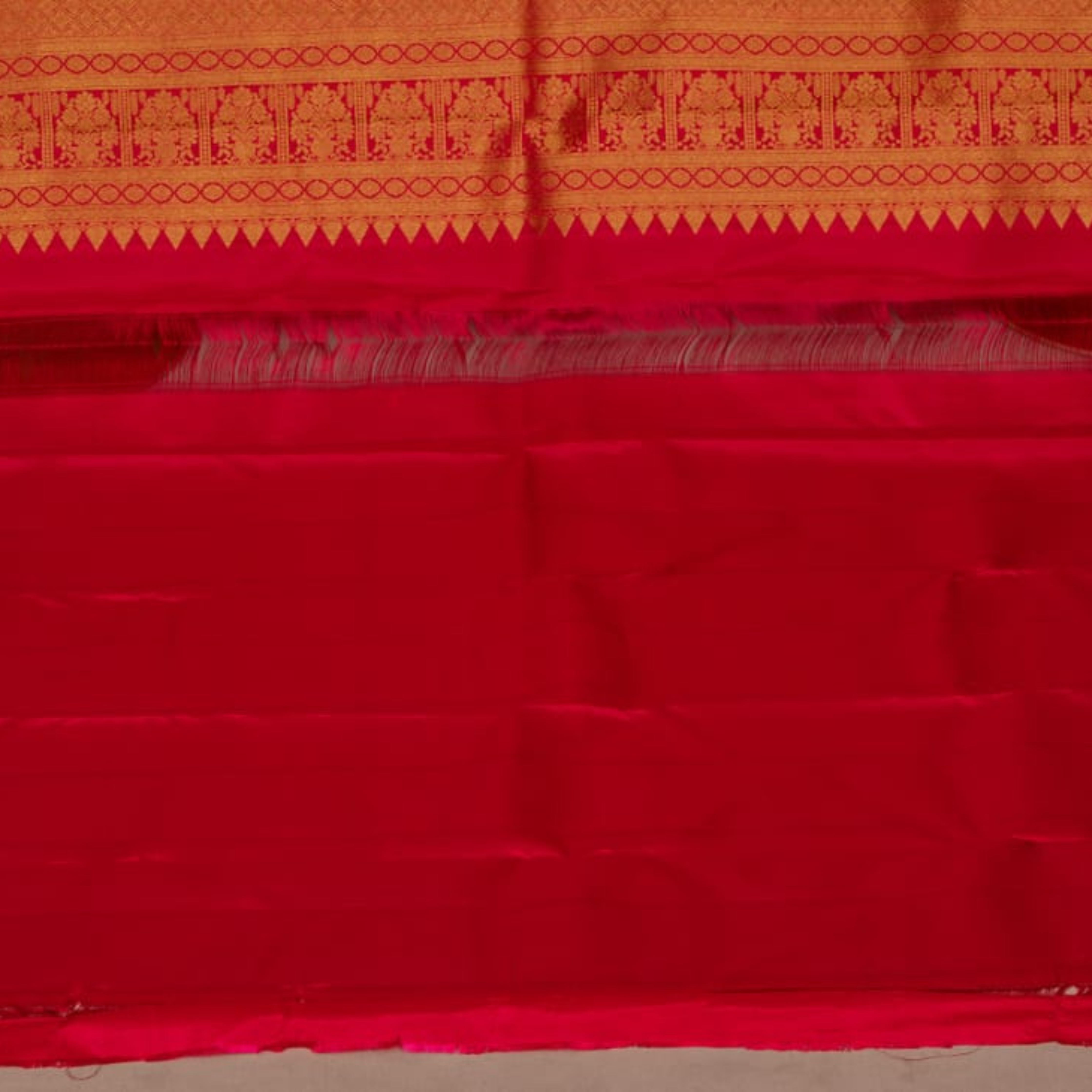 Maroon Saree with Gold Manga Buttas & Matching Border