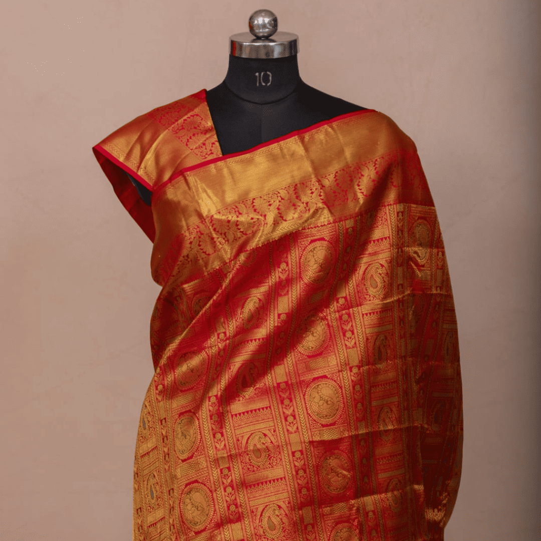 maroon & Gold embose body design with gold long border