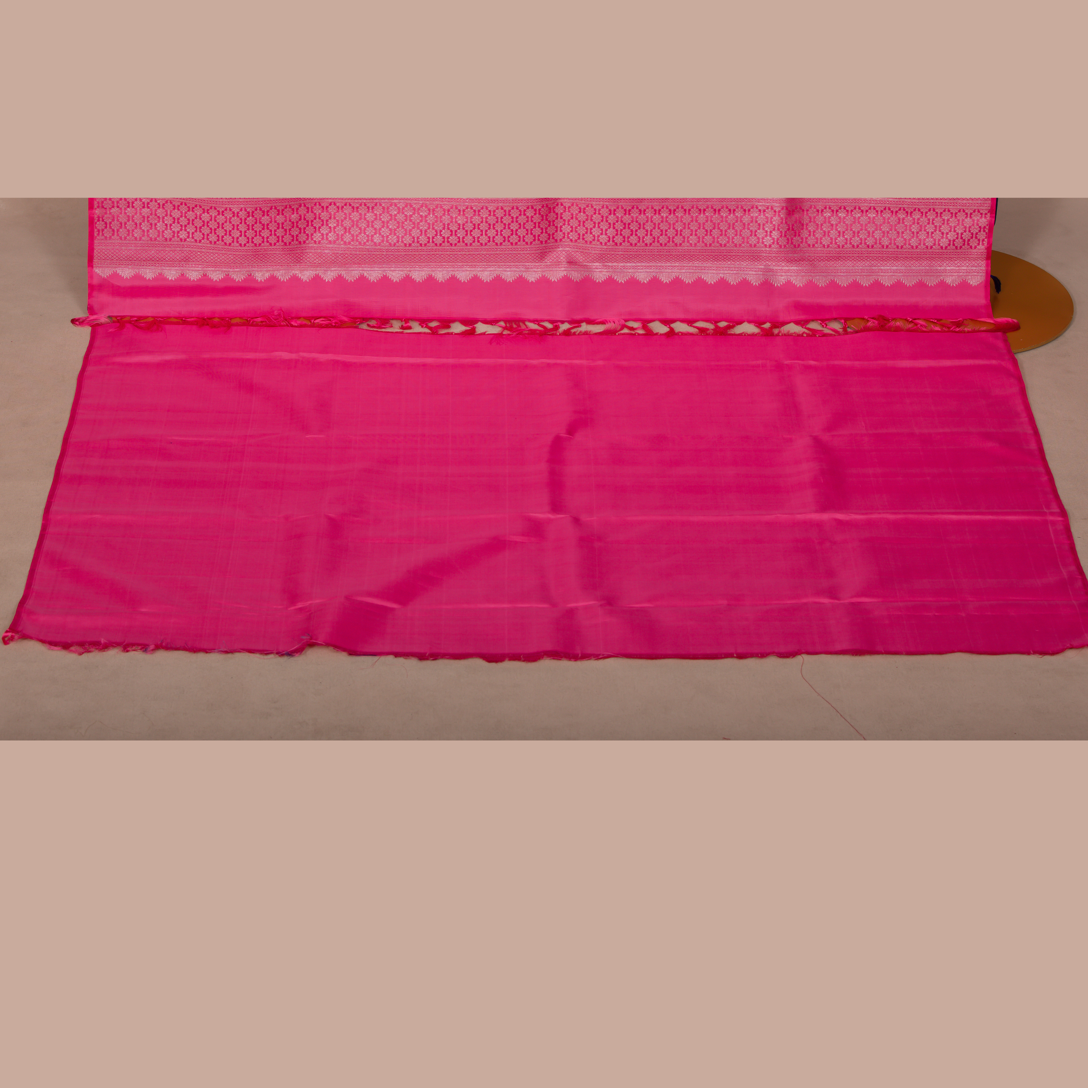 Navy Blue Saree with Embossed Buttas & Twisting Border