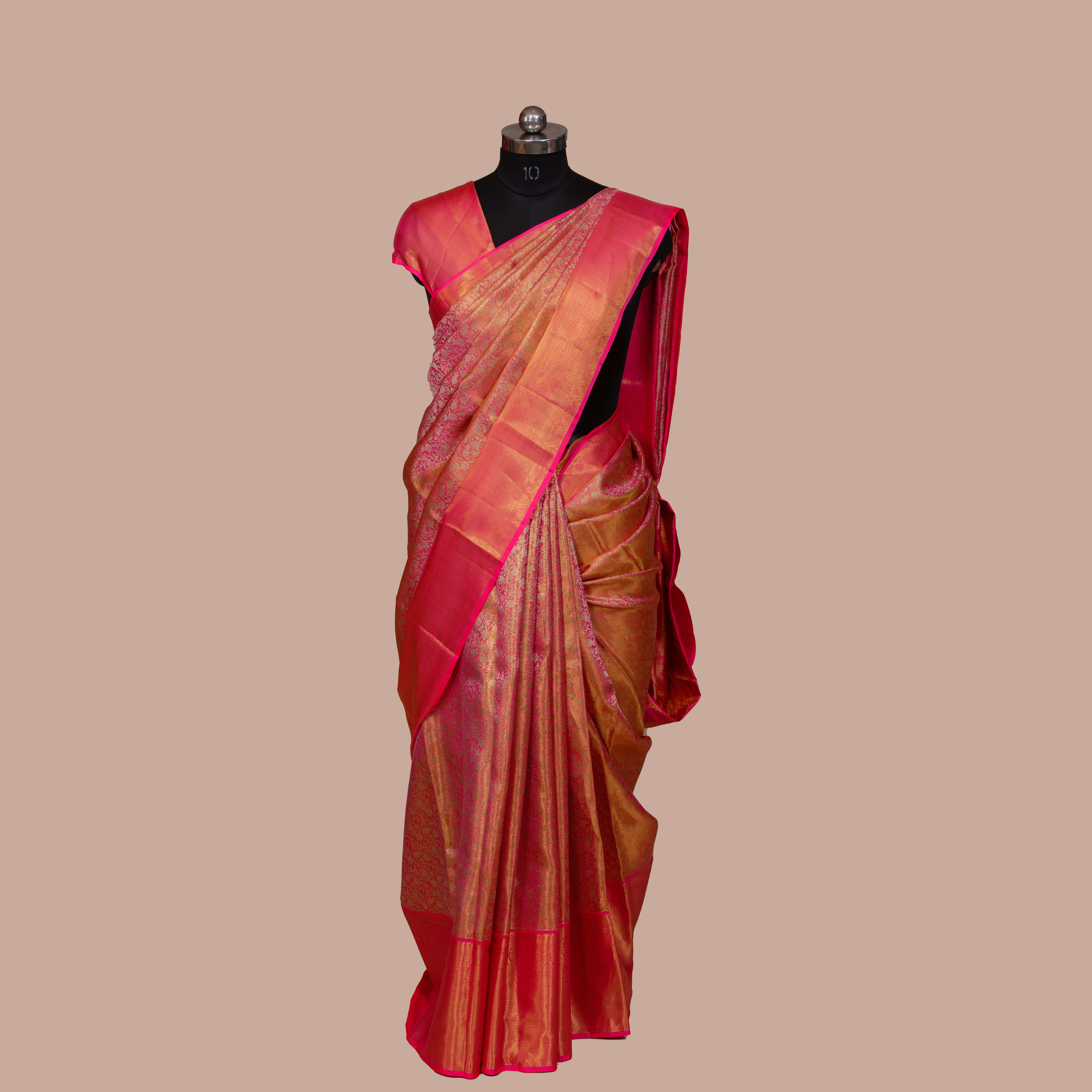 Royal Zari – Classic Banarasi in Crimson & Gold