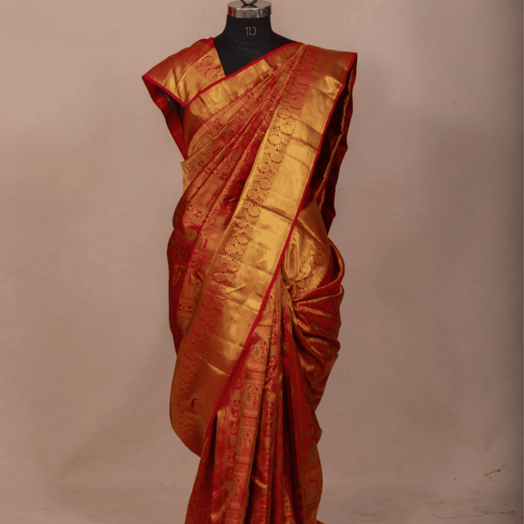 maroon & Gold embose body design with gold long border