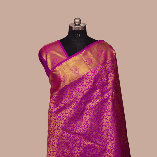 Mejentha Self & kodi design with Unstitched Blouse