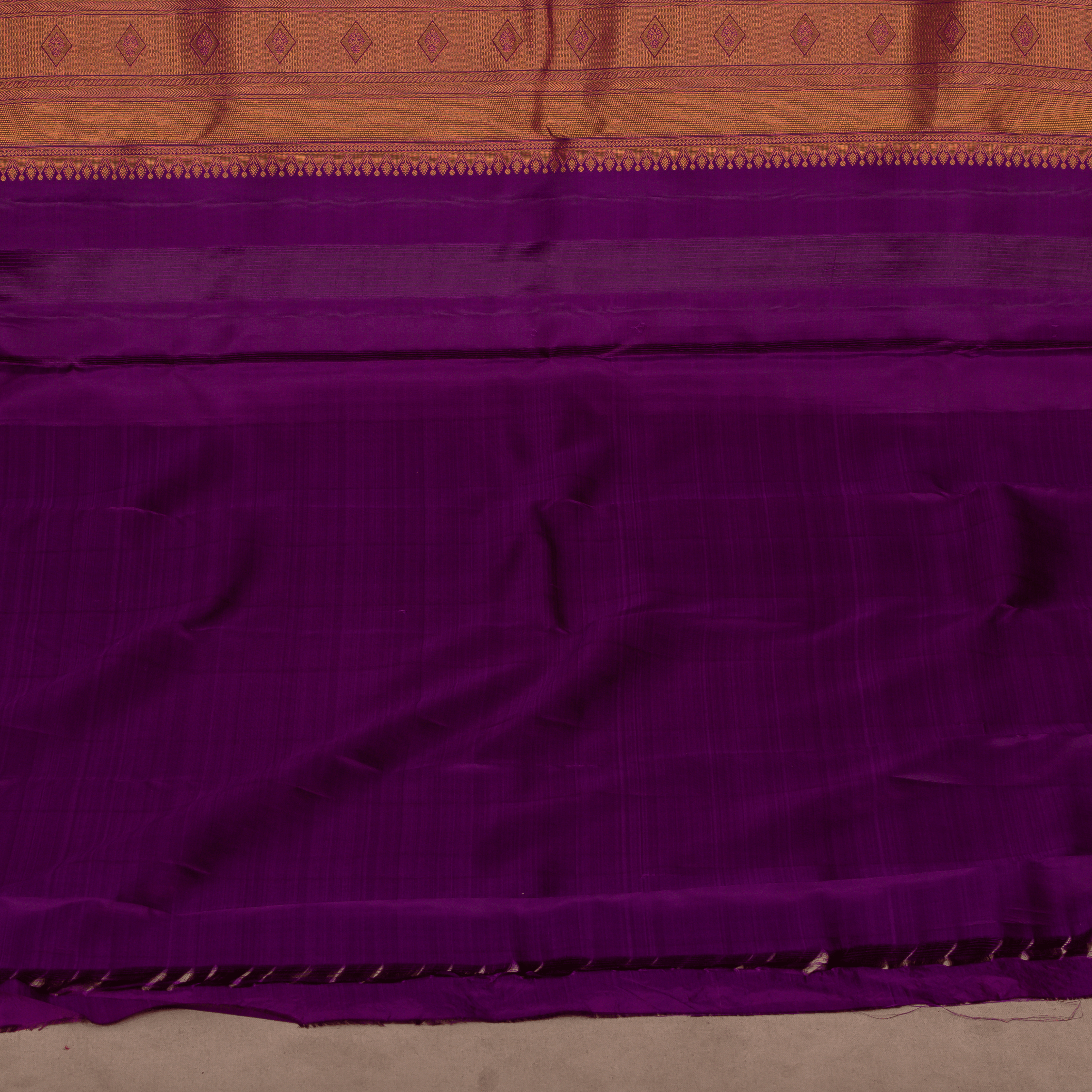 Half White Saree with Lavender Border